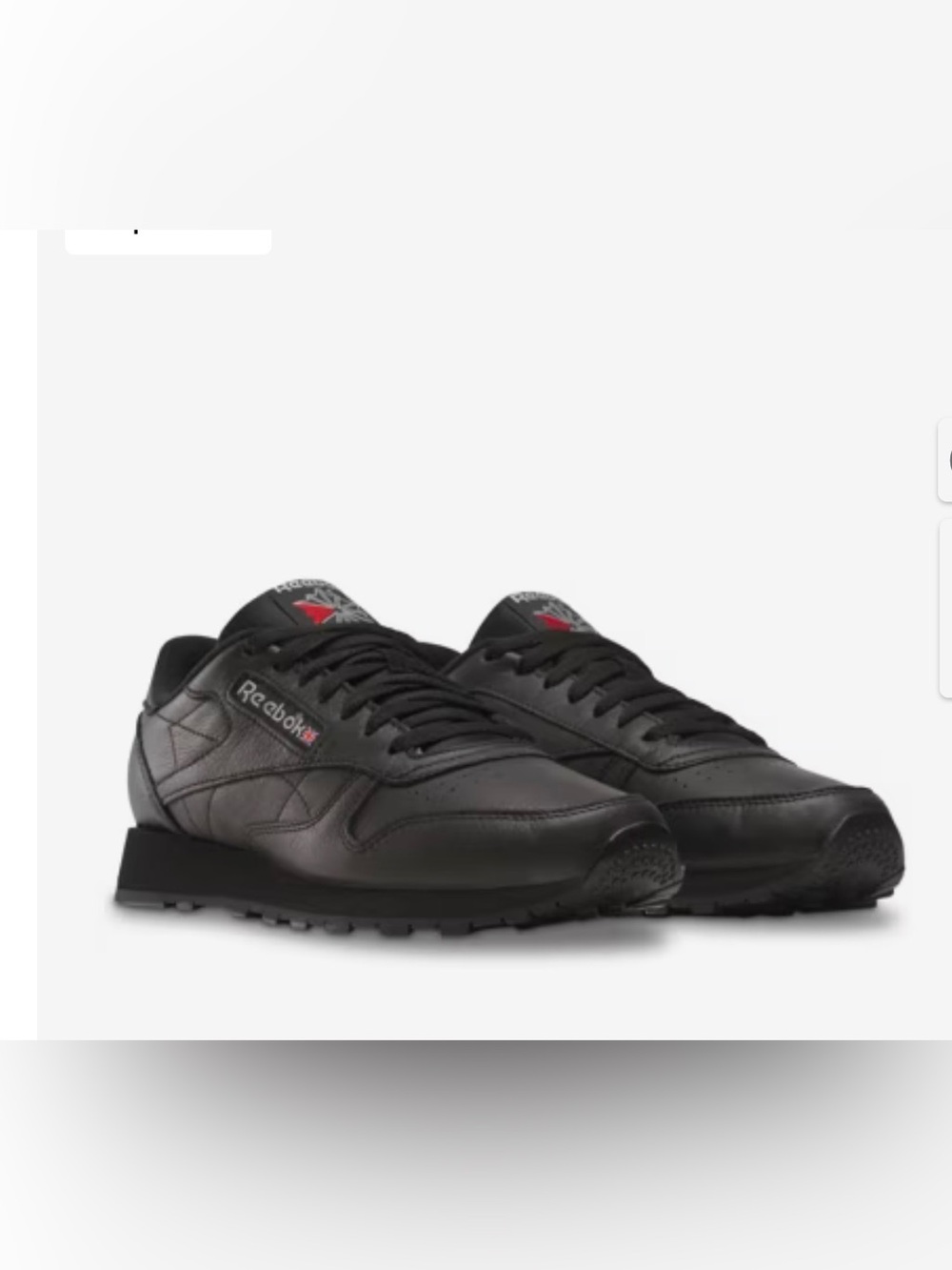 Reebok Women’s Classic Black Leather Sneakers Size 8